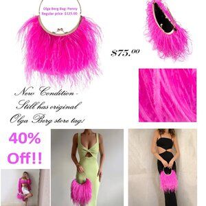 Olga Berg Pink Feather Mini Bag
